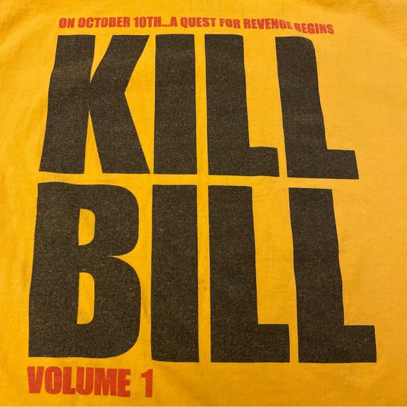 Men’s Kill Bill Volume 1 Quentin Tarantino Movie Promo Shirt Medium Yellow Gold - Picture 5 of 9